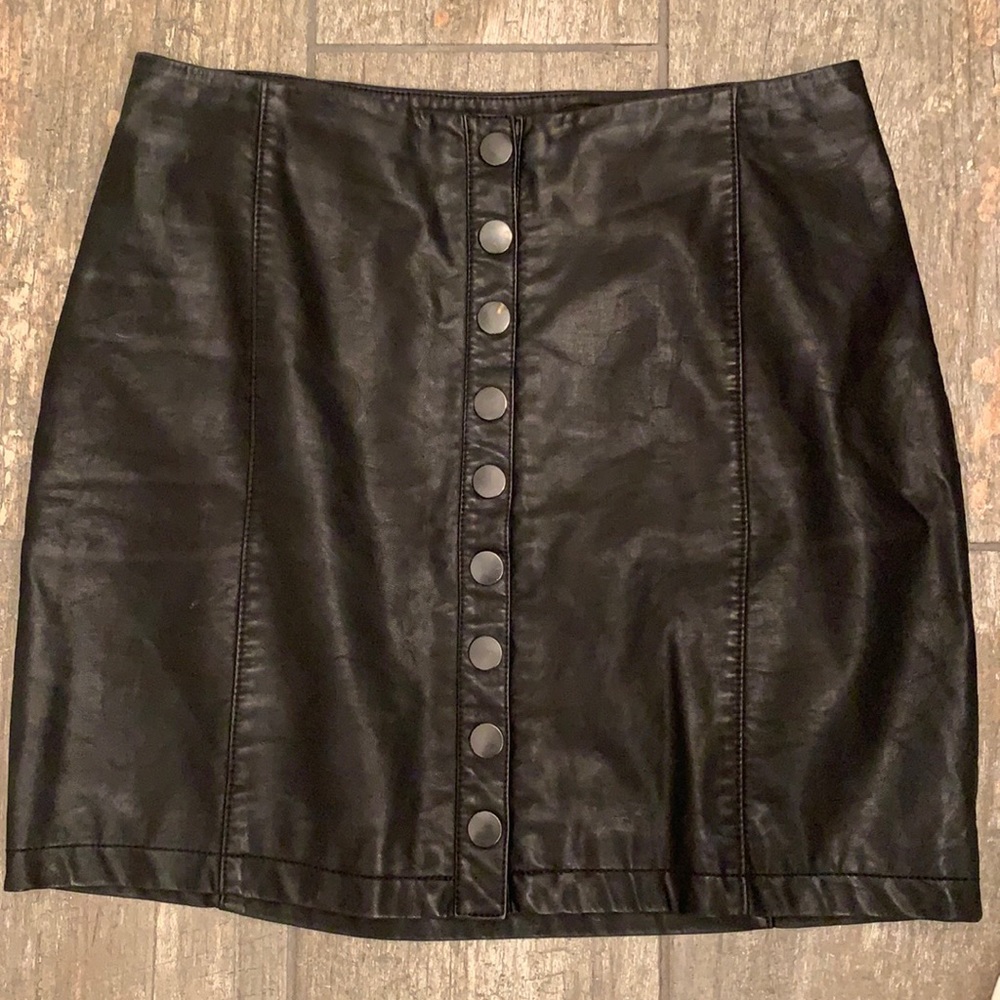 Free People Leather Mini Skirt